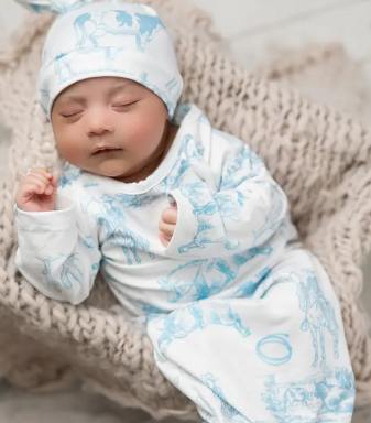 Infant Cowboy Gown & Hat Set