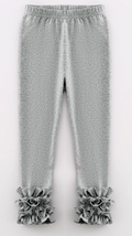 Girls Grey Ruffled Legging