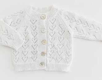 Heart Lace Pattern Cardigan Sweater