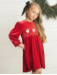 Velvet Smocked Santa Dress