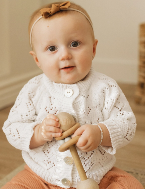 Heart Lace Pattern Cardigan Sweater