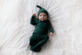 Forest Green Knotted Baby Gown W/hat
